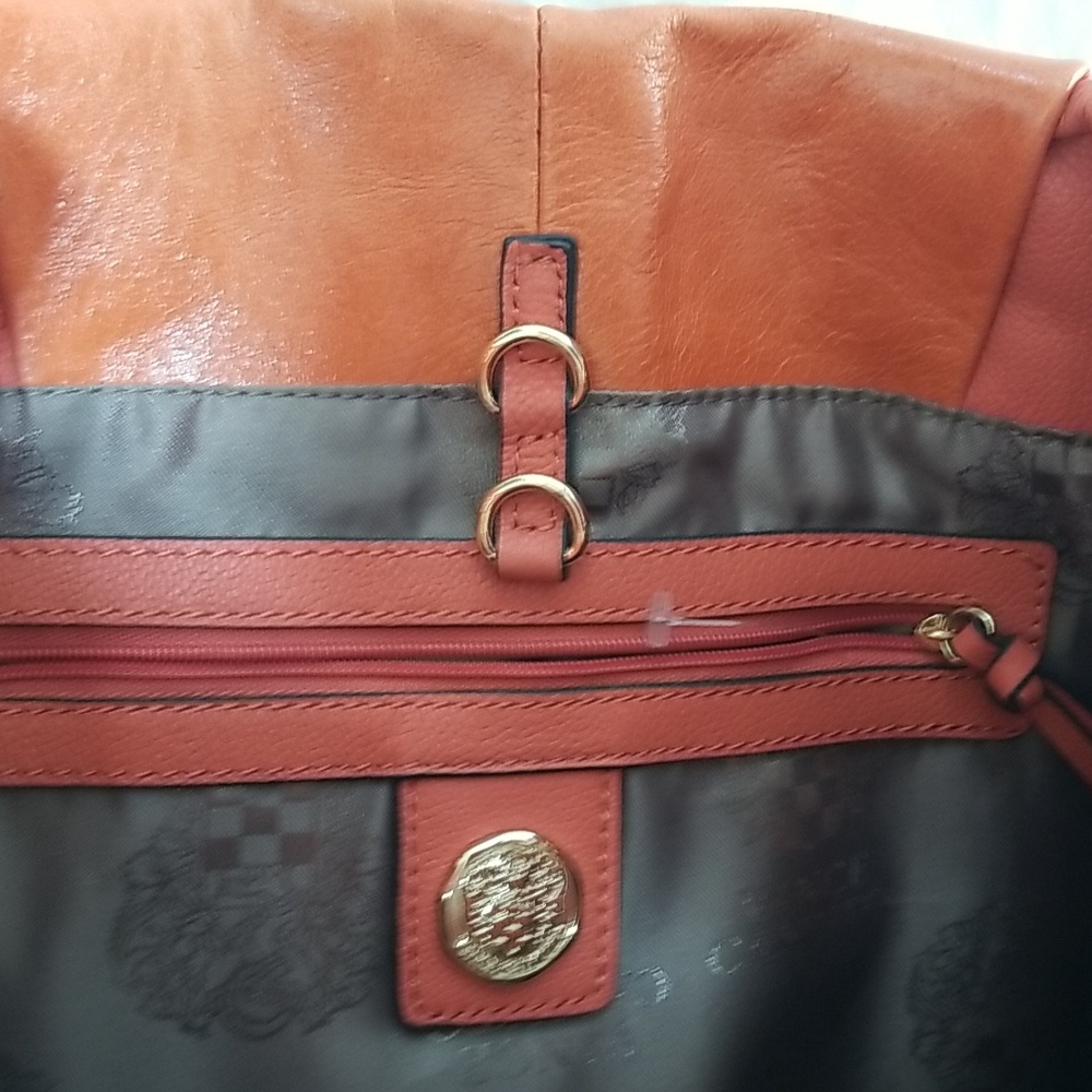 Orange Leather Shoulder Bag - Picture 7 of 10